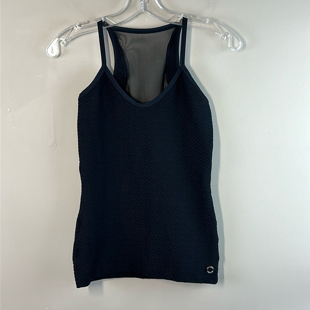 Bluefish Black Mesh Back Workout Tank Size Small